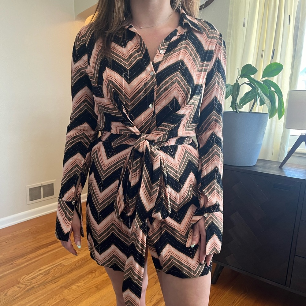 Free People Green/Pink Printed Dress